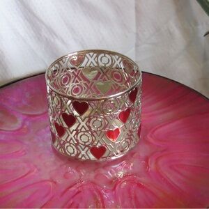 Bath & Body Works Silver and Red Candle Holder